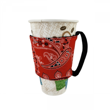 Coffee Cup Cozy with Handle Template set with pattern
